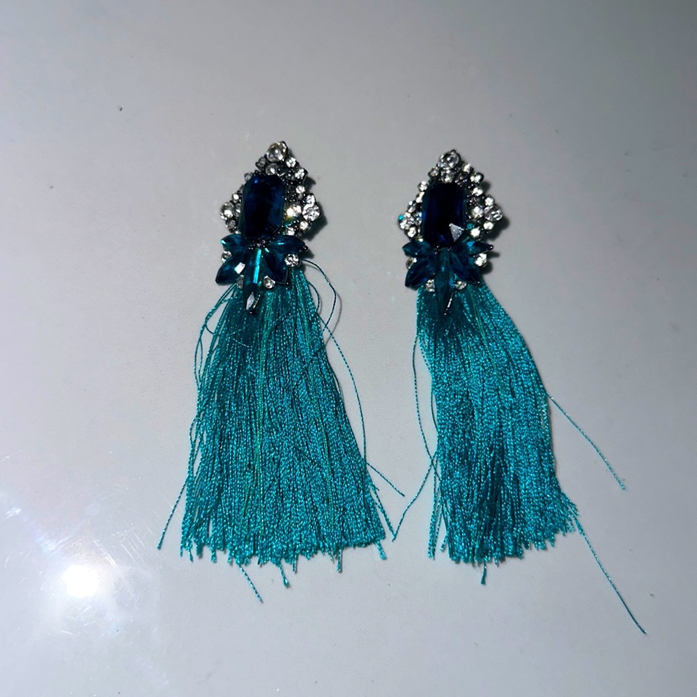 Fringe turquoise earrings